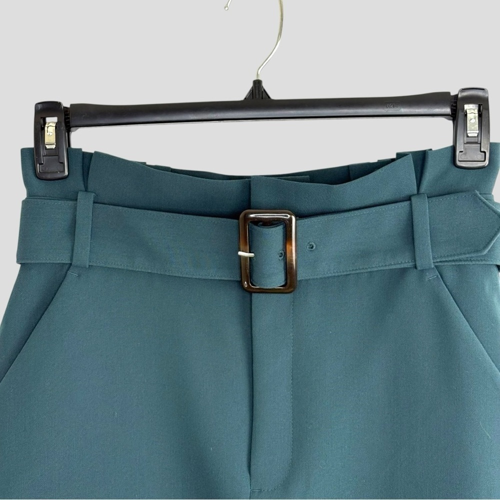Banana Republic Teal Belted Mini Skirt Sz 4 | Structured‎ Workwear Office - Picture 2 of 10